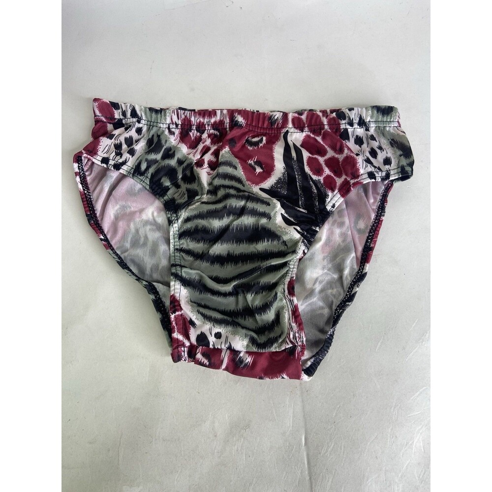 VTG Picopi Mens Size S Low Rise Polyester Fashion Print Brief Underwear 1 Piece